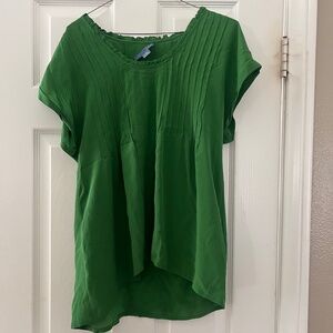 Green silk blouse